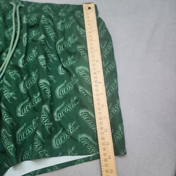 Lacoste Men's Swim Shorts Green White New Size M - NWT - Picture 7 of 9